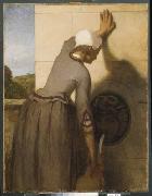 William Morris Hunt Girl at the Fountain Spain oil painting artist